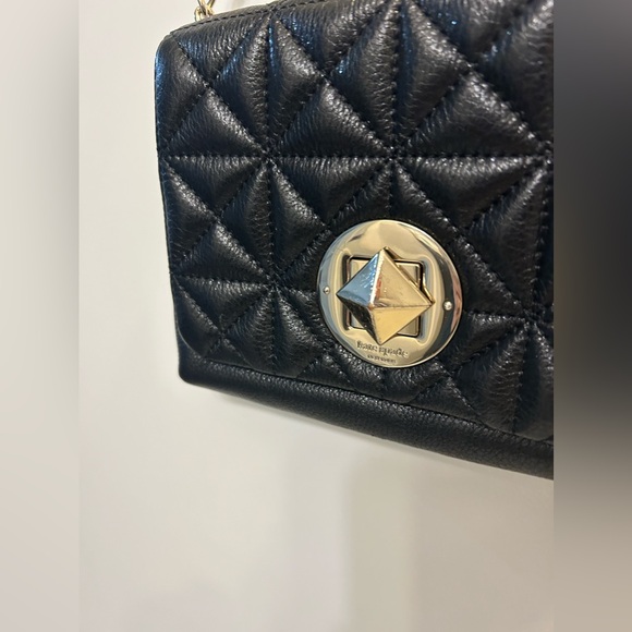 Kate Spade Astor Court Naomi Metallic Quilted Black Shoulder Bag - Picture 5 of 11